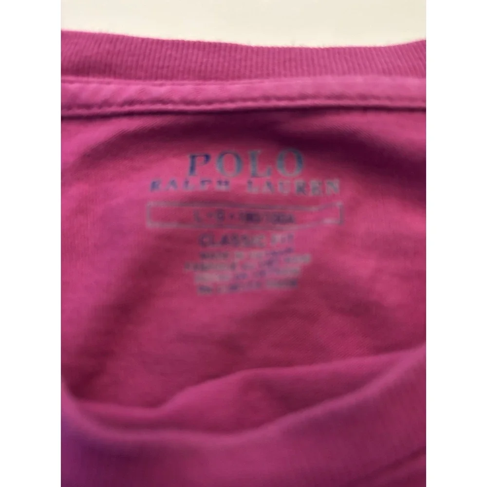 Vintage 90s Polo Ralph Lauren Pink Single Stitch T-shirt. Size‎ L/XL.